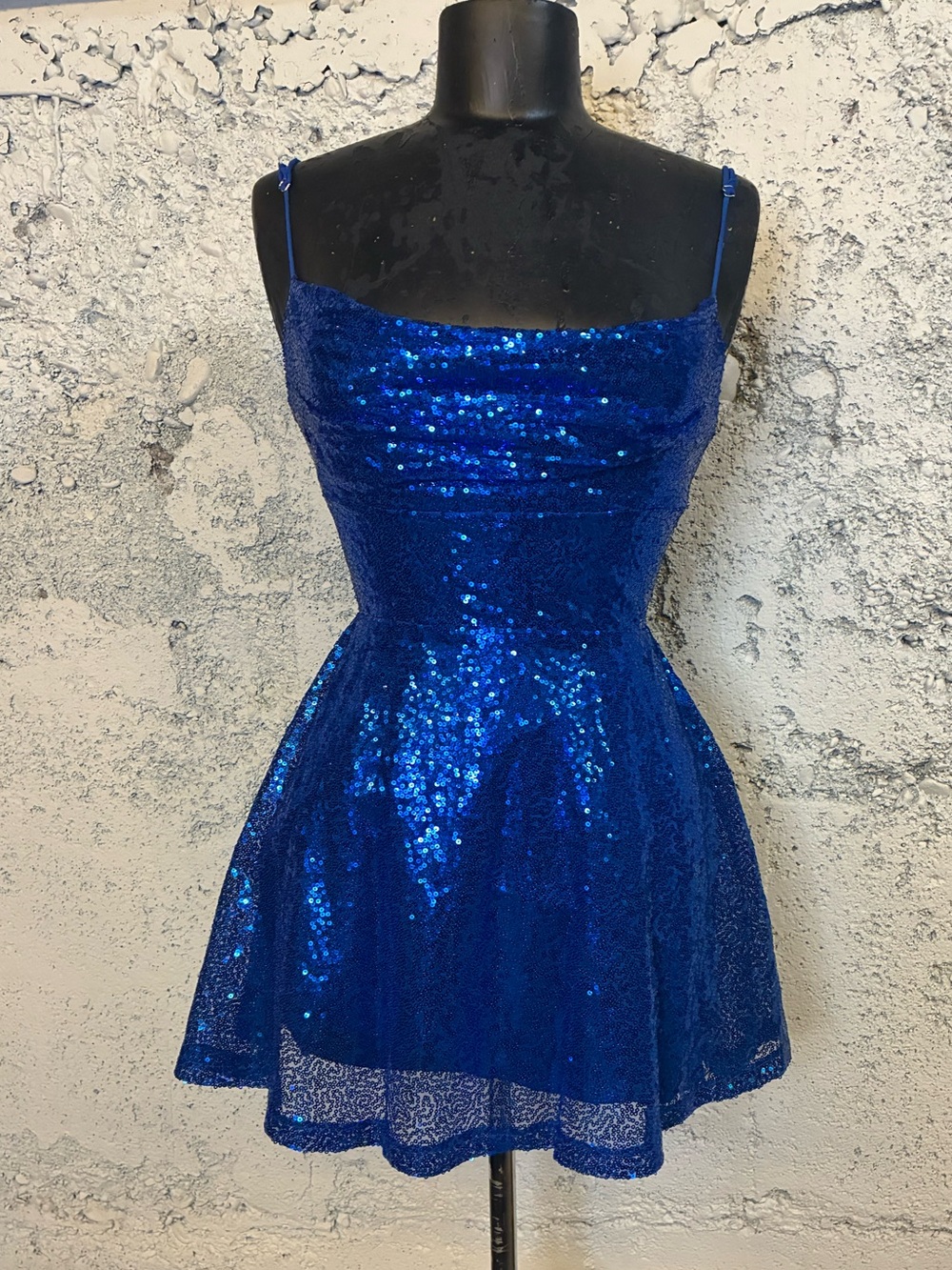 Royal Blue Lucy in the Sky Sequin Mini Dress